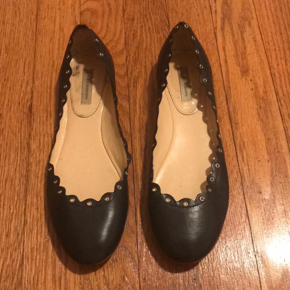 Fabio Rusconi flats in a blue gray color